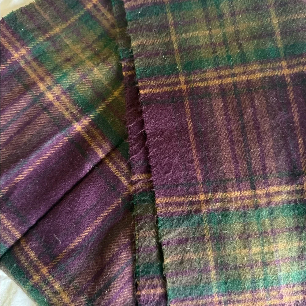 Dior Purple and Green Plaid Scarf